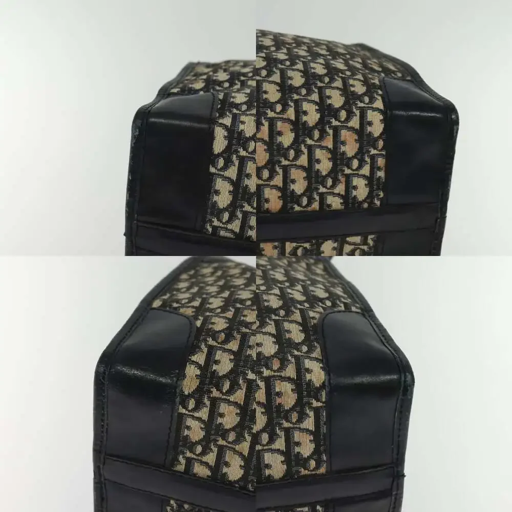 DIOR Trotter Canvas Boston Bag Navy Silver